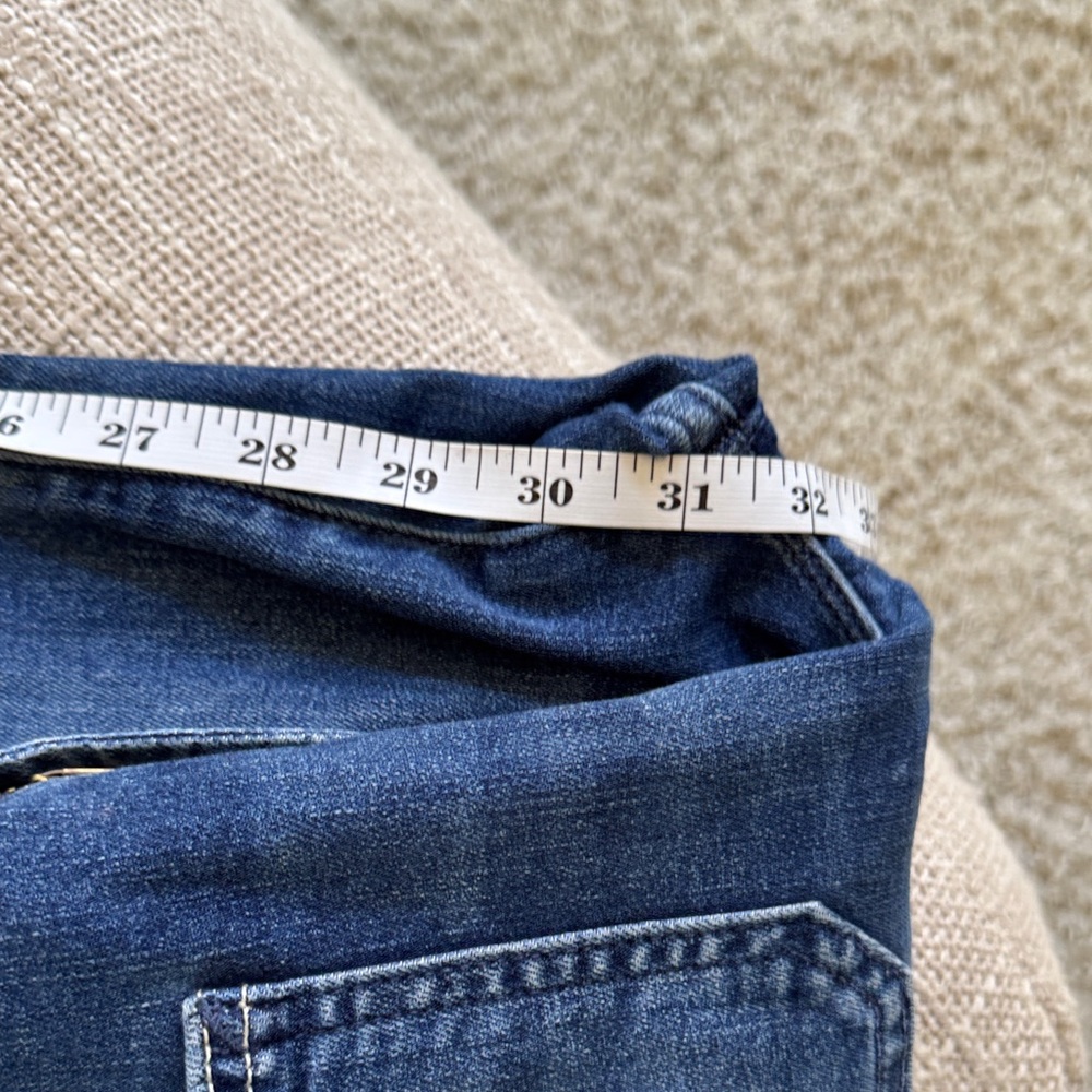 MOTHER Straight Leg Denim Jeans in Medium Blue - Picture 5 of 11